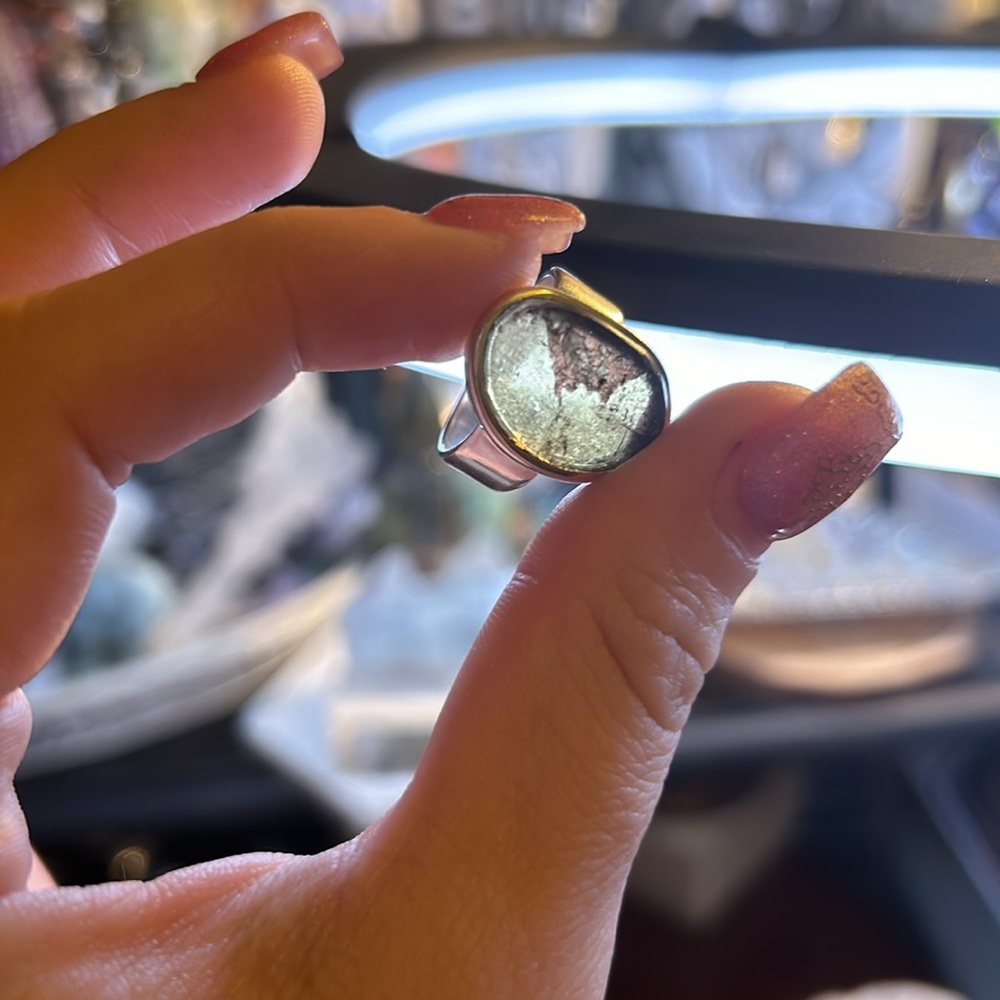 Watermelon Tourmaline Slice Ring - image 4